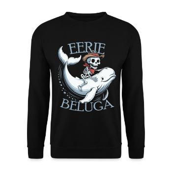 Squelette de cowboy sur béluga - Sweat-shirt Unisexe - noir - Devant - Alina (178cm) & Michal (187cm)