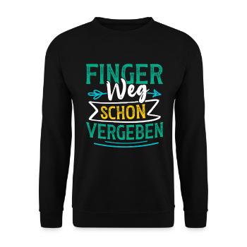 Malle HANDS OFF FORGIVEN Funny - Unisex Sweatshirt - black - Front - Alina (178cm) & Michal (187cm)