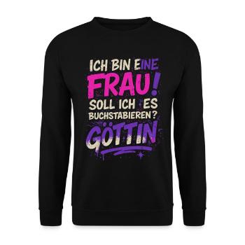 Girl Power Saying with Graffiti Design - Unisex Sweatshirt - black - Front - Alina (178cm) & Michal (187cm)