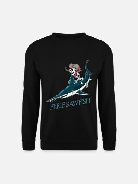 Skelett Cowboy auf Sägefisch - Unisex Pullover - Schwarz