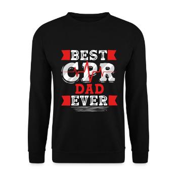 HLW Ausbilder Vater Wiederbelebung Notarzt - Unisex Pullover - Schwarz - Vorne - Alina (178cm) & Michal (187cm)