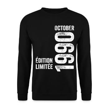 Legenden Oktober 1990 Jahrgang Oktober 1990 Retro - Unisex Pullover - Schwarz - Vorne - Alina (178cm) & Michal (187cm)