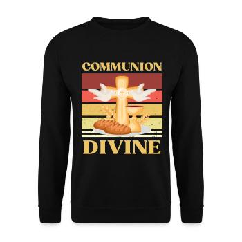 COMMUNION  DIVINE  - PREMIERE COMMUNION - Sweat-shirt Unisexe - noir - Devant - Alina (178cm) & Michal (187cm)