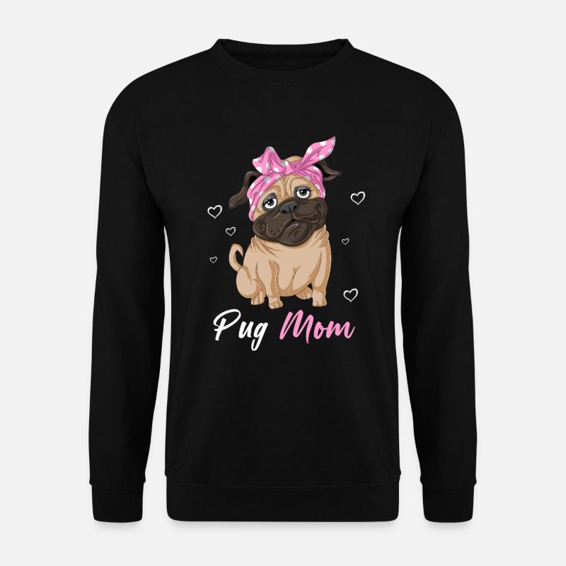 Pug Mom Mothers Day Tee - Unisex Sweatshirt - black