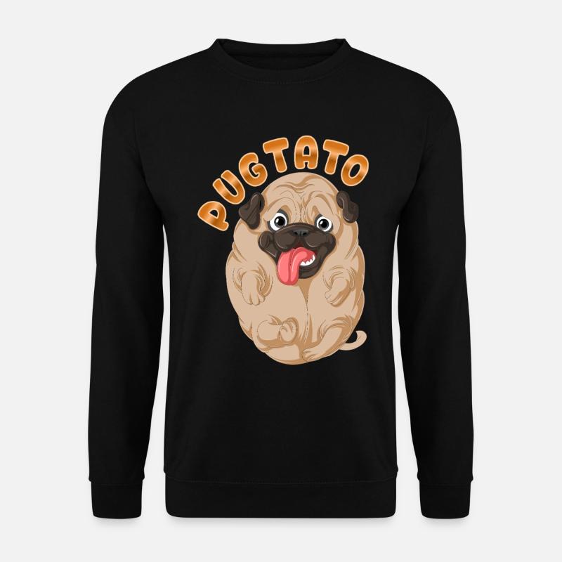 Pugtato Mops Kartoffel Lustig - Unisex Pullover - Schwarz