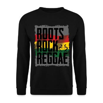 Roots Rock Reggae Design - Unisex Pullover - Schwarz - Vorne - Alina (178cm) & Michal (187cm)