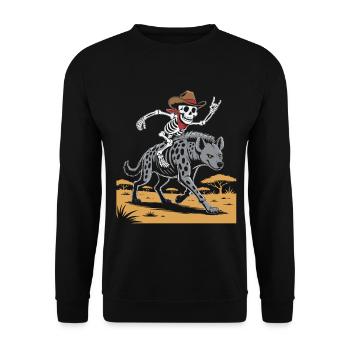 Squelette sur hyène dans le style du Far West - Sweat-shirt Unisexe - noir - Devant - Alina (178cm) & Michal (187cm)