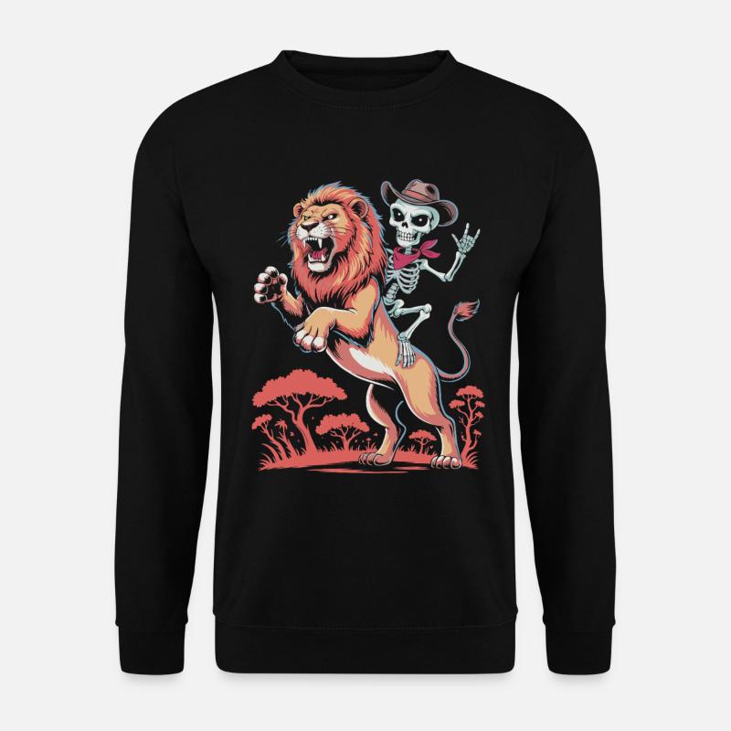 Lion Knight with Skull and Saddle - Unisex Sweatshirt - black