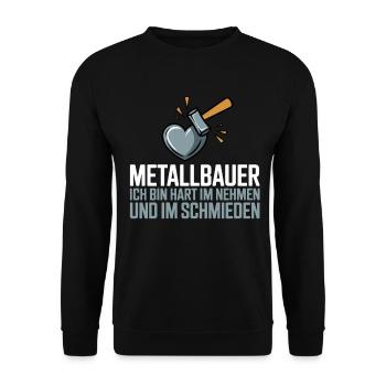 Metal Worker Heart Humor Design - Unisex Sweatshirt - black - Front - Alina (178cm) & Michal (187cm)