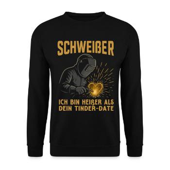 Hot welder with heart design - Unisex Sweatshirt - black - Front - Alina (178cm) & Michal (187cm)