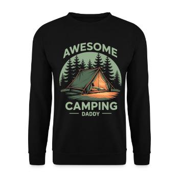 Camping Papa Shirt Geschenk - Unisex Pullover - Schwarz - Vorne - Alina (178cm) & Michal (187cm)