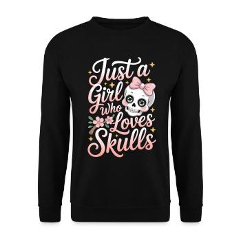 Chemise tête de mort filles femmes gothique - Sweat-shirt Unisexe - noir - Devant - Alina (178cm) & Michal (187cm)