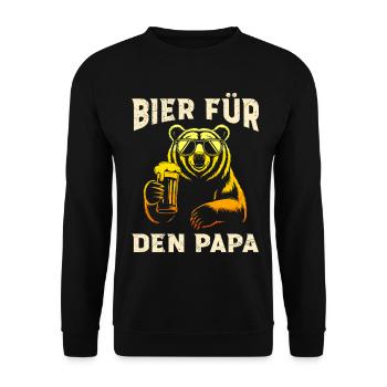 Beer drinkers BEER FOR DAD Fathers Funny - Unisex Sweatshirt - black - Front - Alina (178cm) & Michal (187cm)