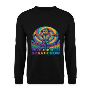 Psychedelic Scarecrow Trippy EDM Festival - Unisex Sweatshirt - black - Front - Alina (178cm) & Michal (187cm)