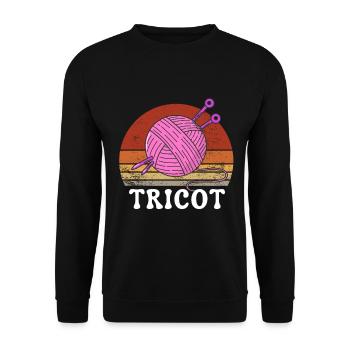 RETRO VINTAGE STRICKEN - Unisex Pullover - Schwarz - Vorne - Alina (178cm) & Michal (187cm)