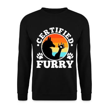 Fourrure certifiée - Sweat-shirt Unisexe - noir - Devant - Alina (178cm) & Michal (187cm)