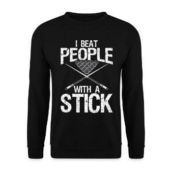 I bet people with a stick - Unisex Sweatshirt - black - Front - Alina (178cm) & Michal (187cm)