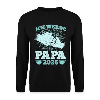 Father-to-be I WILL BE A DAD 2026 Funny - Unisex Sweatshirt - black - Front - Alina (178cm) & Michal (187cm)