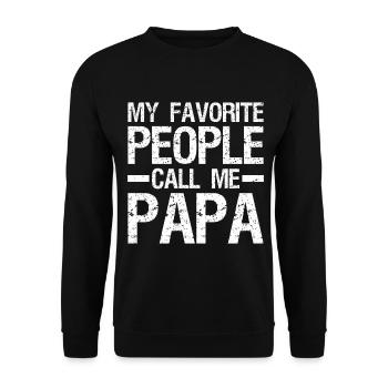My Favorite People call me Papa - Unisex Sweatshirt - black - Front - Alina (178cm) & Michal (187cm)