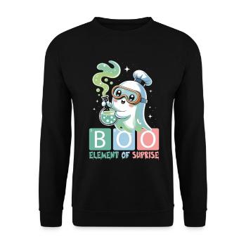 Geist Niedliche Halloween Herbst - Unisex Pullover - Schwarz - Vorne - Alina (178cm) & Michal (187cm)
