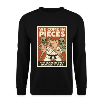 Arts Martiaux Cochon vs Aliens Affiche - Sweat-shirt Unisexe - noir - Devant - Alina (178cm) & Michal (187cm)