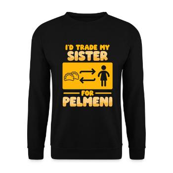 Pelmeni Pelmenis Trade My Sister For Pelmeni - Unisex Sweatshirt - black - Front - Alina (178cm) & Michal (187cm)
