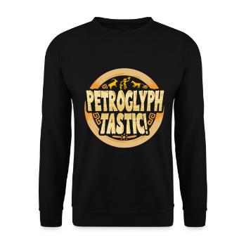 Pétroglyphes Tastic Petroglyphes Pictogrammes - Sweat-shirt Unisexe - noir - Devant - Alina (178cm) & Michal (187cm)