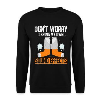 Asthme Asthmatique J’apporte mes propres effets sonores - Sweat-shirt Unisexe - noir - Devant - Alina (178cm) & Michal (187cm)