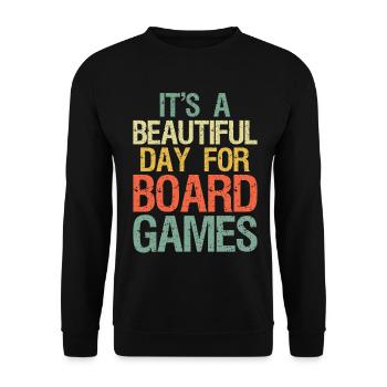 Drôle c’est une belle journée pour les jeux de société super - Sweat-shirt Unisexe - noir - Devant - Alina (178cm) & Michal (187cm)