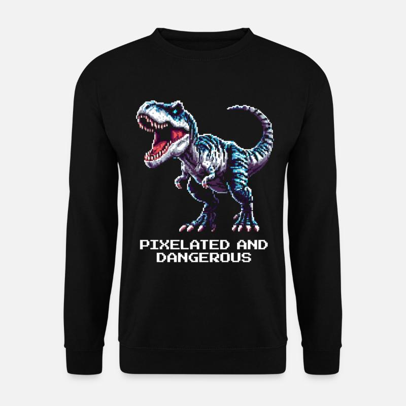 Verpixelt und gefährlich | Dinosaurier - Unisex Pullover - Schwarz