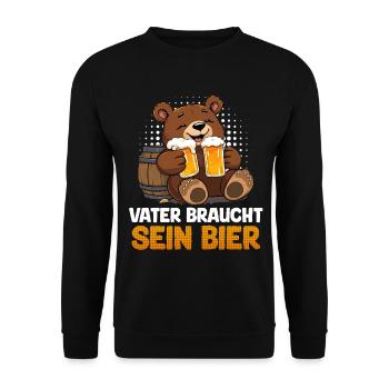 LE FUTUR PAPA A BESOIN DE SA BIÈRE Drôle - Sweat-shirt Unisexe - noir - Devant - Alina (178cm) & Michal (187cm)