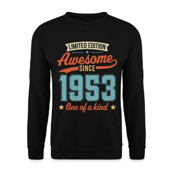 Awesome Since 1953 - Unisex Sweatshirt - black - Front - Alina (178cm) & Michal (187cm)