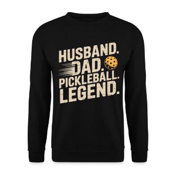 Pickleball Legend Dad T-Shirt - Unisex Sweatshirt - black - Front - Alina (178cm) & Michal (187cm)