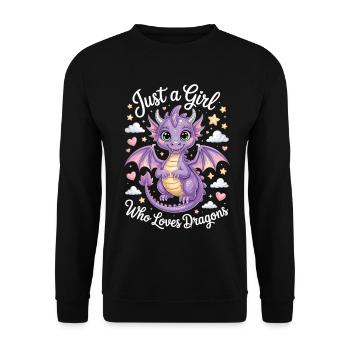 Fantasy Dragon T-Shirt for Girls & Women - Unisex Sweatshirt - black - Front - Alina (178cm) & Michal (187cm)
