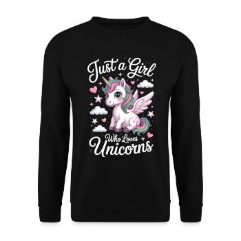 T-shirt licorne pour filles et femmes - Sweat-shirt Unisexe - noir - Devant - Alina (178cm) & Michal (187cm)