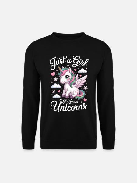 Unicorn T-shirt til piger og kvinder - Unisex sweater - sort