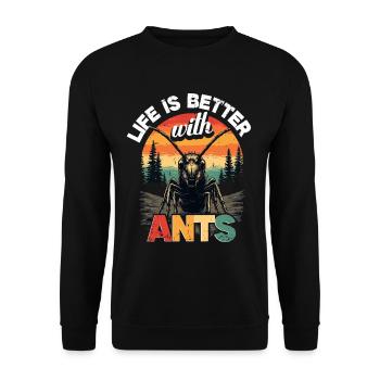 Ameisenzucht Ameisenzüchter Ameisen - Unisex Pullover - Schwarz - Vorne - Alina (178cm) & Michal (187cm)
