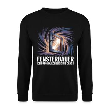Fensterbauer Chaos Motiv - Unisex Pullover - Schwarz - Vorne - Alina (178cm) & Michal (187cm)