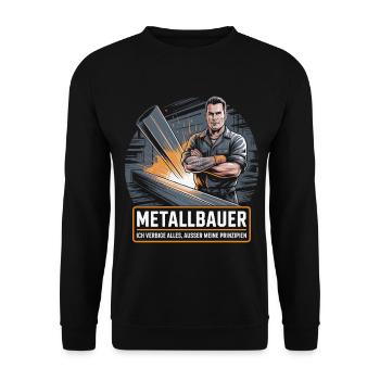 Métallurgiste avec slogan et design industriel - Sweat-shirt Unisexe - noir - Devant - Alina (178cm) & Michal (187cm)