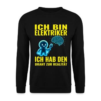 Elektrischer Geist mit Draht-Amongus - Unisex Pullover - Schwarz - Vorne - Alina (178cm) & Michal (187cm)