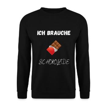 Chocolate Shirt – I Need Chocolate - Unisex Sweatshirt - black - Front - Alina (178cm) & Michal (187cm)