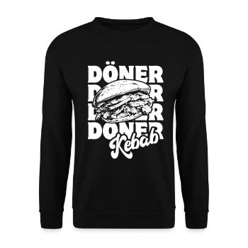 Döner Kebab - Fast Food - Spruch - Unisex Sweatshirt - black - Front - Alina (178cm) & Michal (187cm)