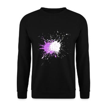 Purple color explosion on black - Unisex Sweatshirt - black - Front - Alina (178cm) & Michal (187cm)