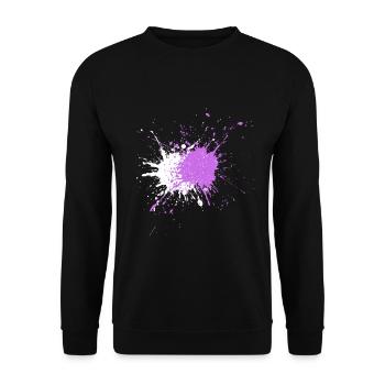 Aquarellartige Farbspritzer - Unisex Pullover - Schwarz - Vorne - Alina (178cm) & Michal (187cm)