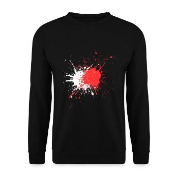 Abstract Blood Splatter Print - Unisex Sweatshirt - black - Front - Alina (178cm) & Michal (187cm)
