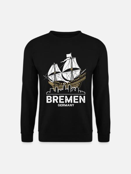 Historic Bremen Hanseatic Cog & Skyline - Unisex Sweatshirt - black