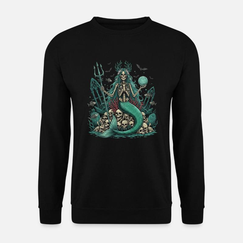 Okkulte Meermagierin mit Schädel - Unisex Pullover - Schwarz