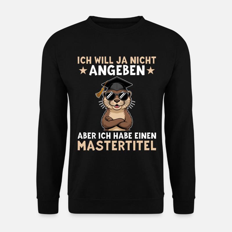 Masterabschluss - Otter mit Mastertitel - Unisex Pullover - Schwarz