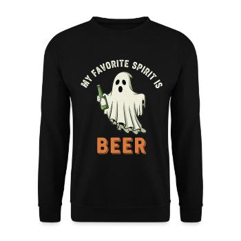 Humorous ghost drink print - Unisex Sweatshirt - black - Front - Alina (178cm) & Michal (187cm)