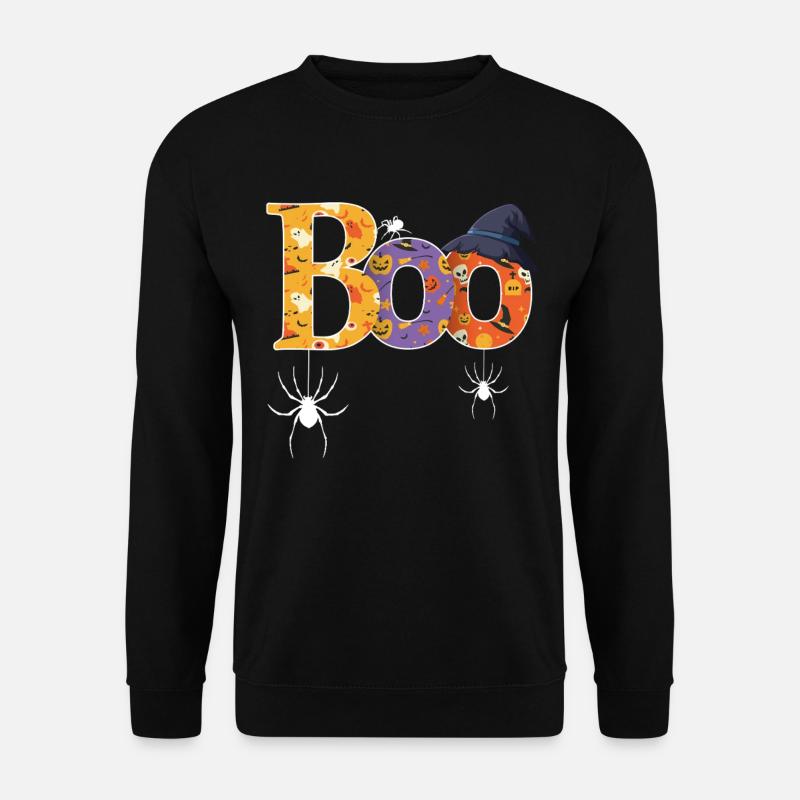 Boo Pattern Halloween - Unisex Sweatshirt - black